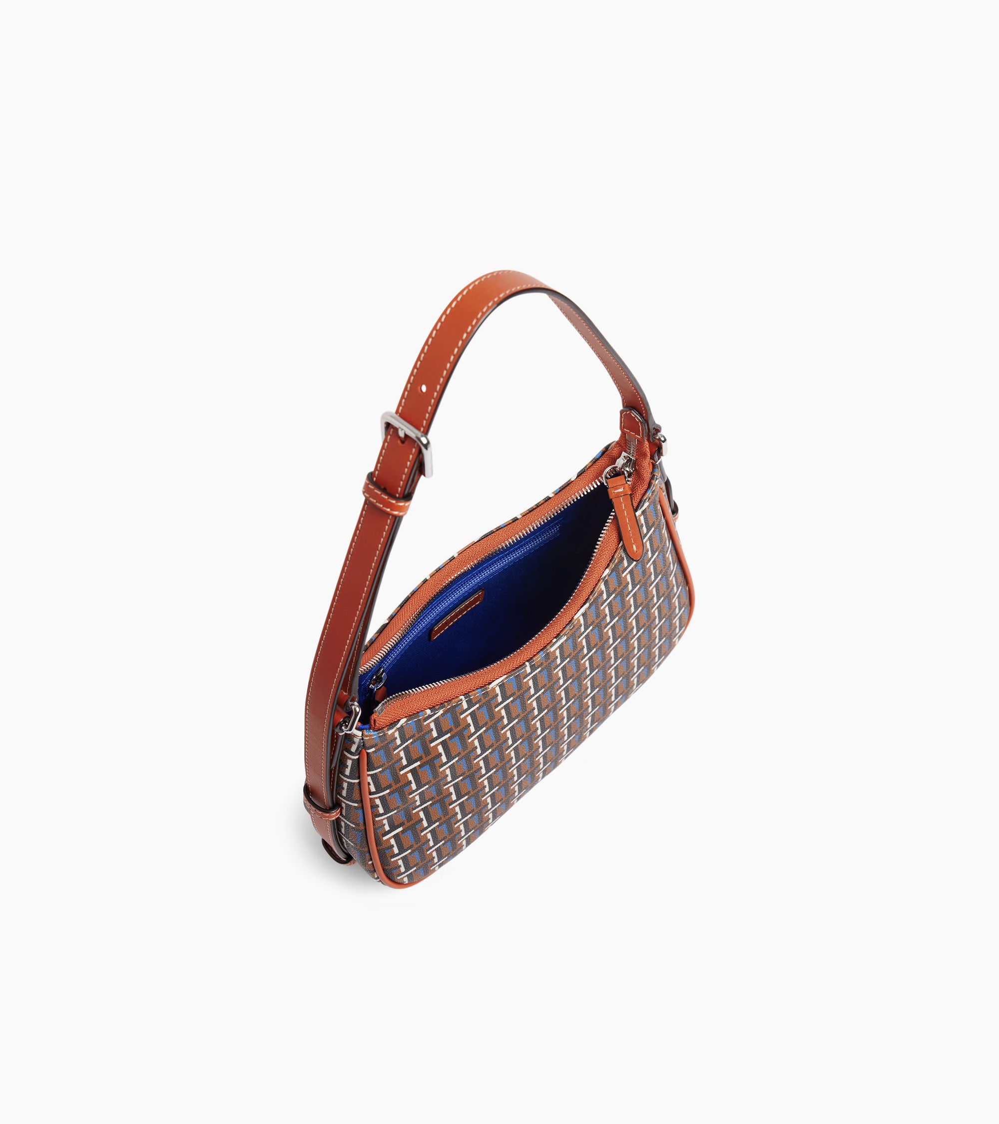 Bolso baguette Camille de tela con monograma