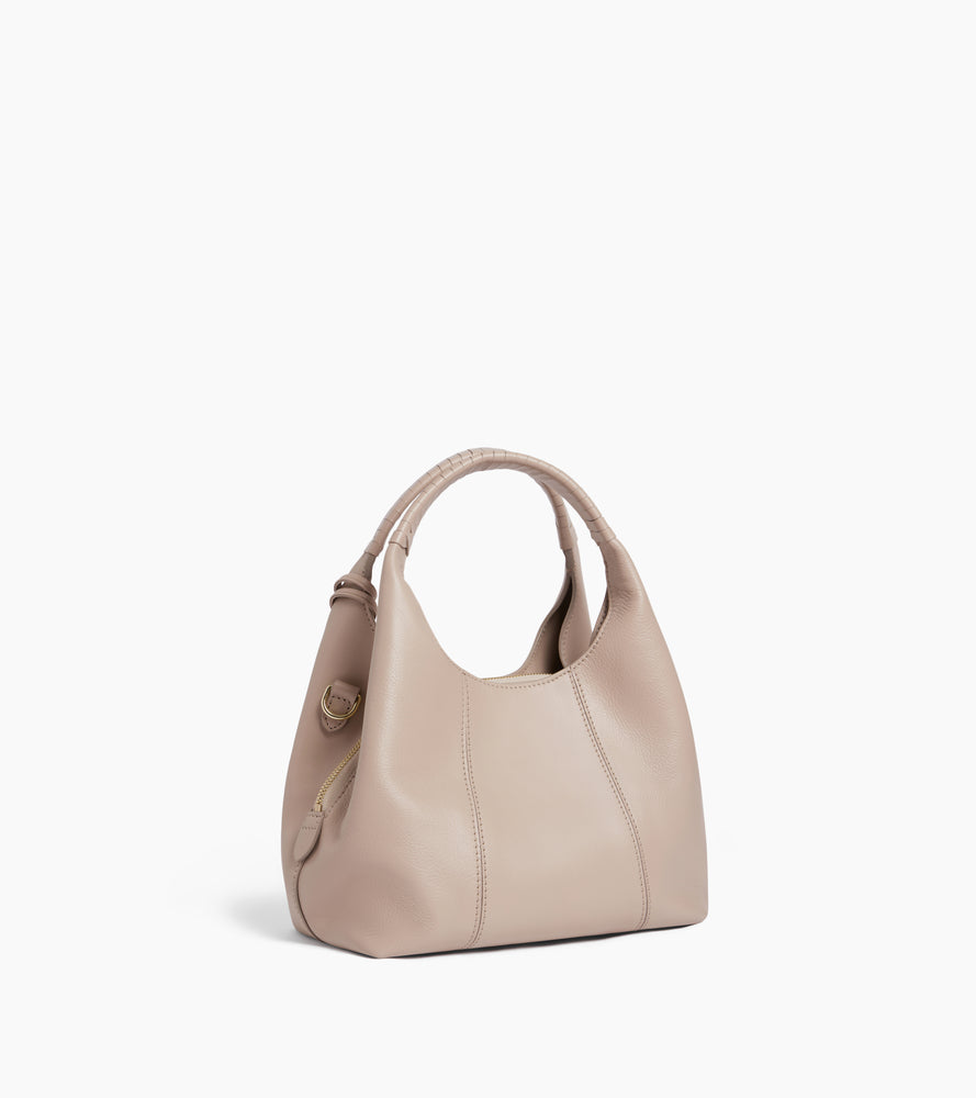 Bolso pequeño Juliette de cuero liso con cordones