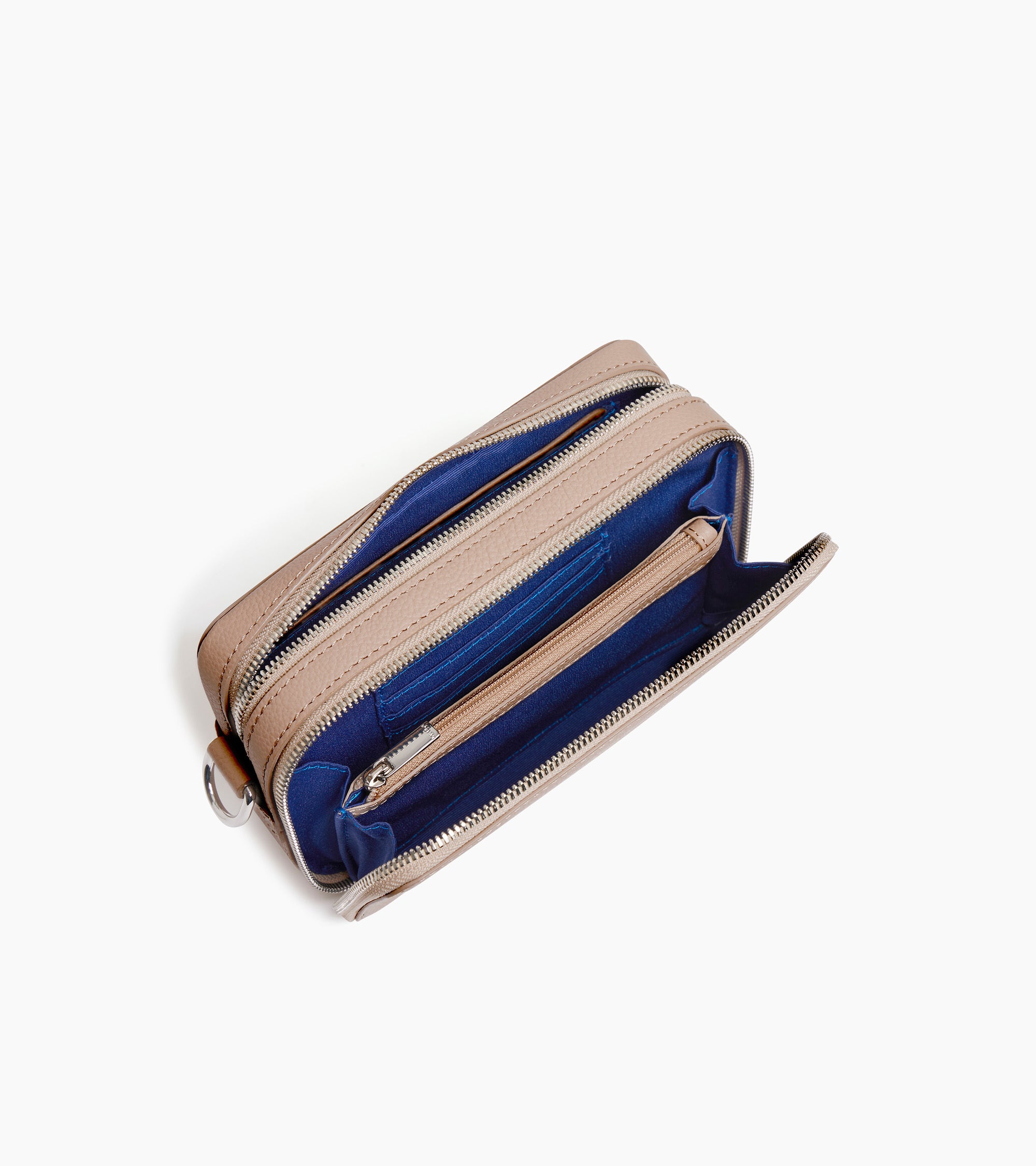 Bolso bandolera pequeño con 2 compartimentos Émile de cuero texturizado